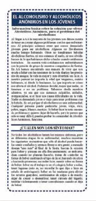 Portada de Alcoholismo y Alcohólicos Anónimos en los jóvenes